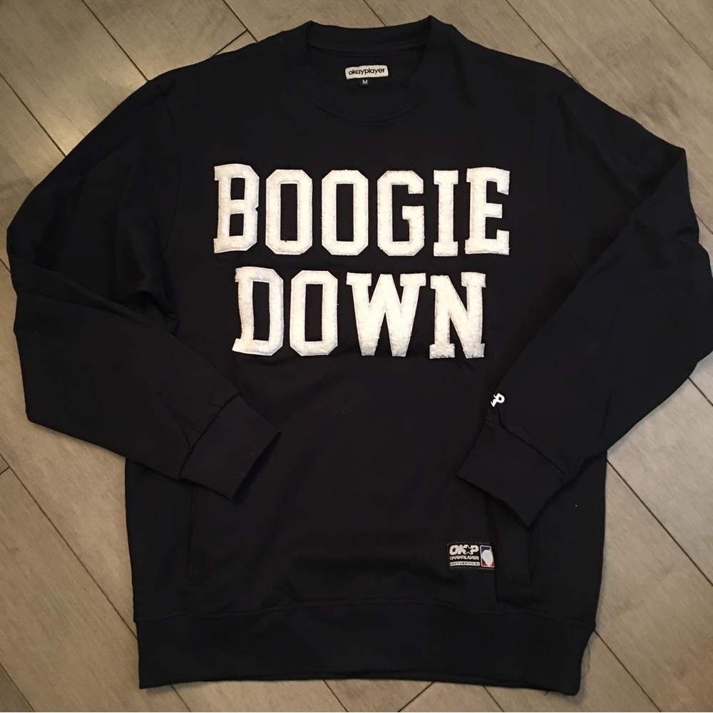 OkayPlayers Boogie Down Chenille sweatshirt : medium NEW WITHOUT TAGS